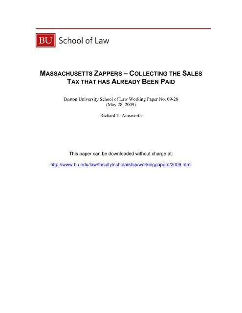 massachusetts zappers - Florida Sales Tax Attorney