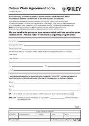 Colour Work Agreement Form - Wiley