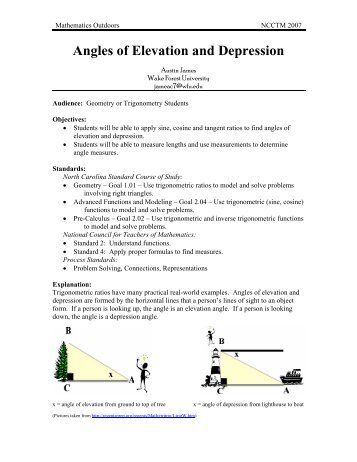 Angles of Elevation and Depression - the home page - Wake Forest ...