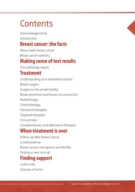 Early breast cancer: a guide for women - Cancer Australia