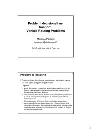 Problemi di Trasporto â Vehicle Routing - Massimo Paolucci