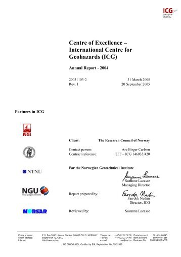 International Centre for Geohazards - NGI