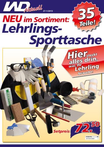 Lehrlingssporttasche, 27/2013 - Werkzeuge Dietrich