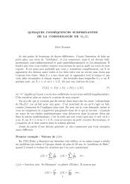 QUELQUES CONSÉQUENCES SURPRENANTES DE LA ...