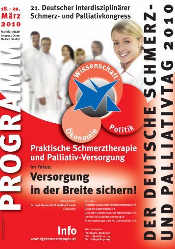 21. Deutscher interdisziplinärer Schmerz- und Palliativkongress