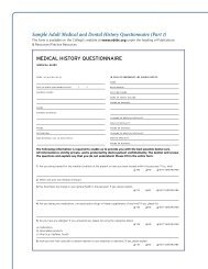 Appendices Sample Adult Medical and Dental History Questionnaire ...