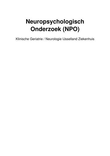 Neuropsychologisch Onderzoek (NPO) - IJsselland Ziekenhuis