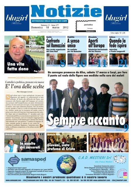 Edizione nÃ‚Â° 11 del 18-03-2012 (pdf da 9.765 KB) - Webdiocesi