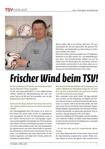 geht es zum Interview mit Werner Hafner - TSV Gars