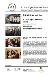 6. ThÃ¼ringer Elevator Pitch - Technologie- und GrÃ¼nderzentrum Gera