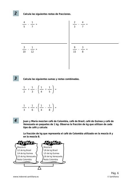 Operaciones con fracciones