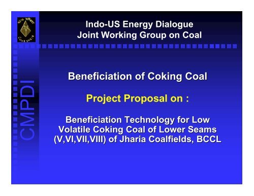 Low Volatile Coking Coal Beneficiation/India - Office of Fossil Energy