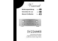 Mode d'emploi du SV-226 Mk2 - Vincent-Audio.com
