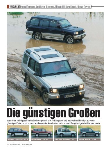 Hyundai Terracan, Land Rover Discovery, Mitsubishi Pajero Classic ...