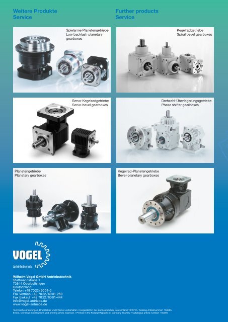 Kegelstirnradgetriebe - Vogel Antriebstechnik