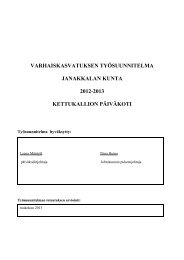 TyÃ¶suunnitelma 2012-2013 - Janakkalan kunta
