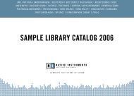 SAMPLE LIBRARY CATALOG 2006 - Native Instruments