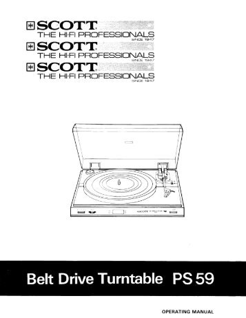 Scott Belt Drive Turntable PS 59 (3.3mb Download) - Under Design