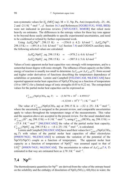 chemical thermodynamics of neptunium and plutonium - U.S. ...