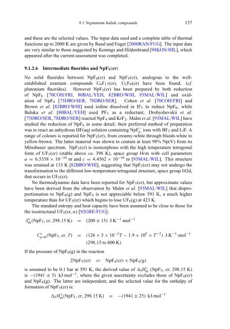 chemical thermodynamics of neptunium and plutonium - U.S. ...