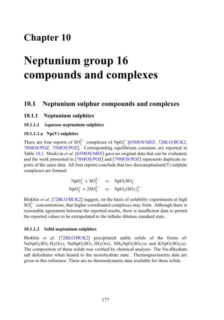 chemical thermodynamics of neptunium and plutonium - U.S. ...