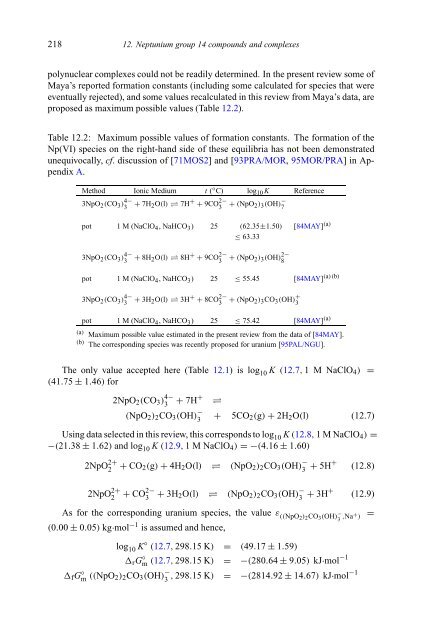 chemical thermodynamics of neptunium and plutonium - U.S. ...