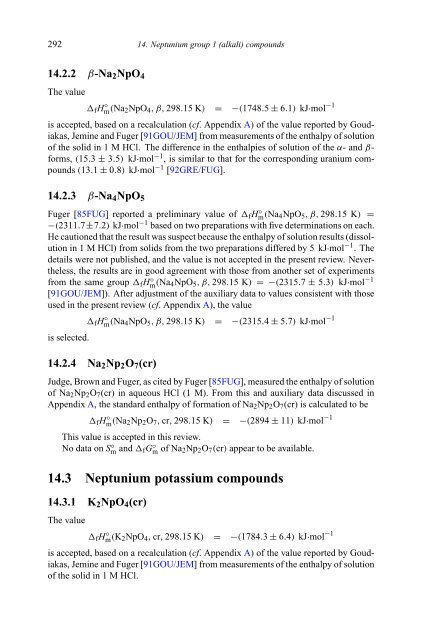 chemical thermodynamics of neptunium and plutonium - U.S. ...