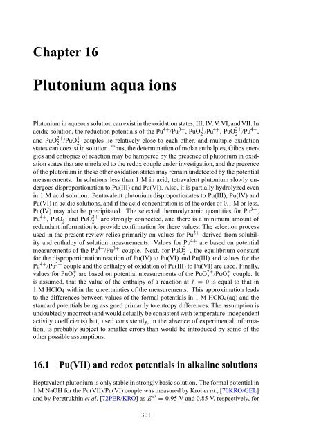 chemical thermodynamics of neptunium and plutonium - U.S. ...