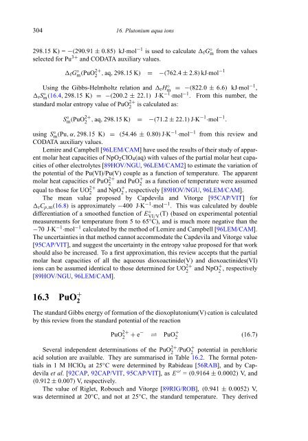 chemical thermodynamics of neptunium and plutonium - U.S. ...