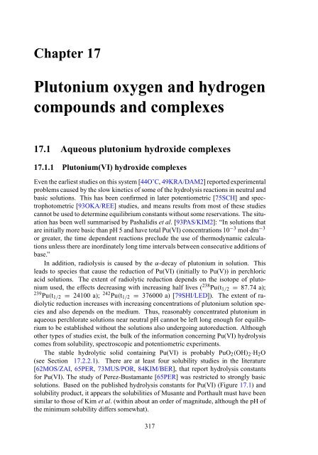 chemical thermodynamics of neptunium and plutonium - U.S. ...