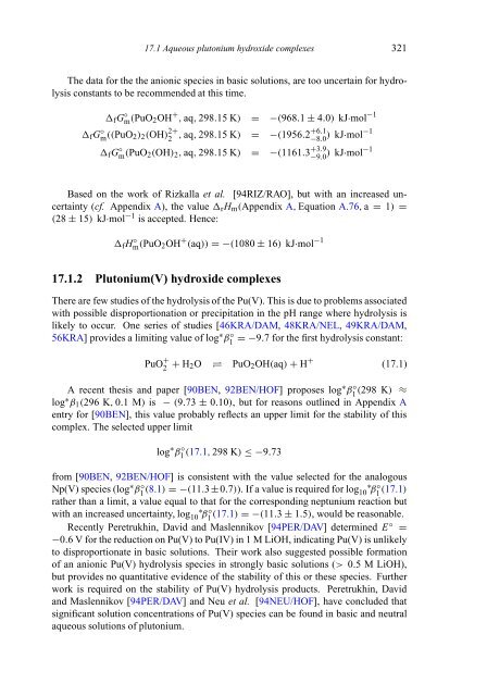 chemical thermodynamics of neptunium and plutonium - U.S. ...