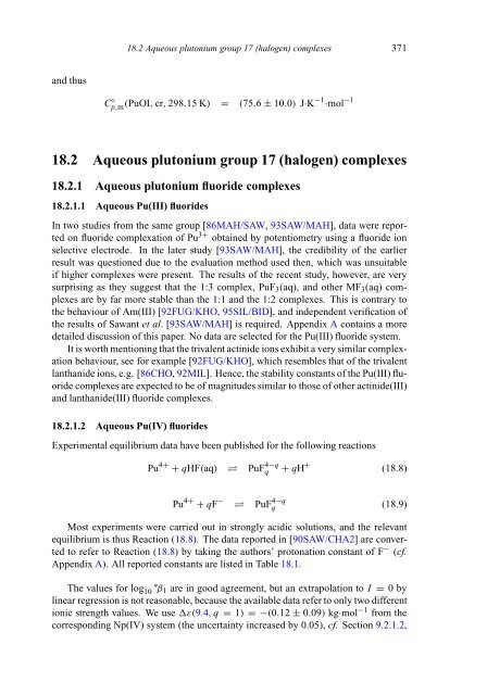 chemical thermodynamics of neptunium and plutonium - U.S. ...