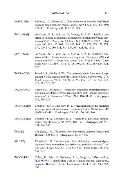 chemical thermodynamics of neptunium and plutonium - U.S. ...