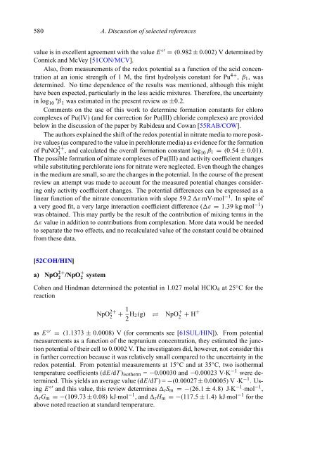 chemical thermodynamics of neptunium and plutonium - U.S. ...