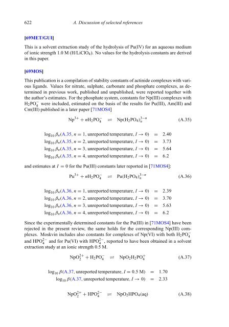 chemical thermodynamics of neptunium and plutonium - U.S. ...