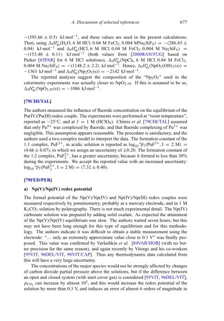 chemical thermodynamics of neptunium and plutonium - U.S. ...