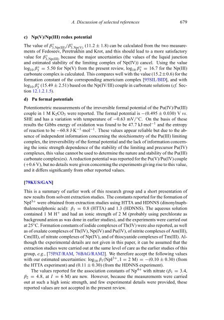 chemical thermodynamics of neptunium and plutonium - U.S. ...