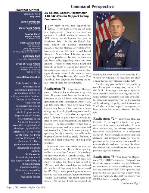 440 Airlift Wing, Pope AFB, Page 1 - 440th Airlift Wing