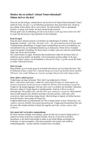Ønsker du en artikel i Aktuel Naturvidenskab? Sådan skriver du den!