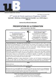 Présentation de la 5ème année du diplôme d'ingénieur en contrat ...