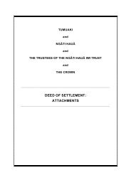 DEED OF SETTLEMENT: ATTACHMENTS