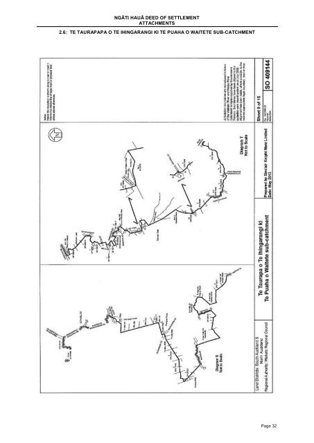 DEED OF SETTLEMENT: ATTACHMENTS