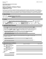 National Register of Historic Places Continuation  Sheet