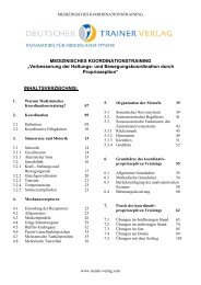 Inhaltsverzeichnis medizinsches Koordinationstraining