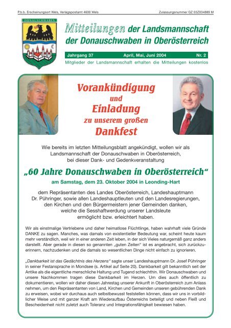 Mitteilungen 2004-02.pdf - Donauschwaben in OberÃ¶sterreich