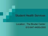 Student Health Services - Immaculata University