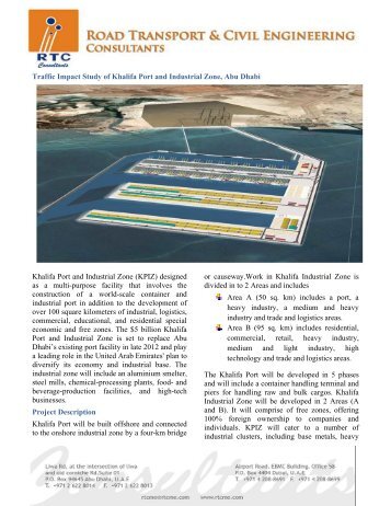 Traffic Impact Study of Khalifa Port and Industrial Zone, Abu ... - RTC