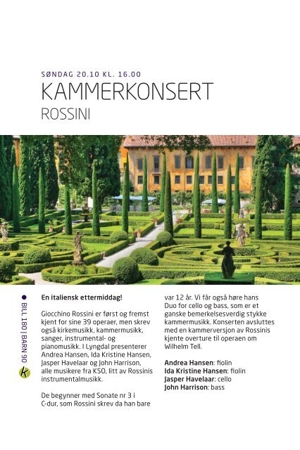 Kulturhusprogrammet hÃ¸sten 2013 - Lyngdal kommune