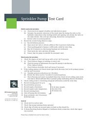 Sprinkler Pump Test Card