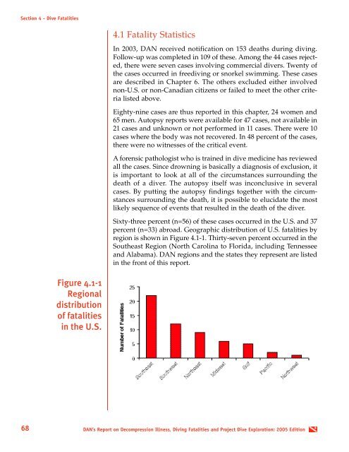 Report on Decompression Illness, Diving Fatalities and Project Dive